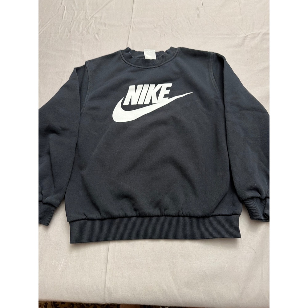 Nike Sportswear Boys Medium Black Futura Logo Crewneck Sweatshirt Pullover